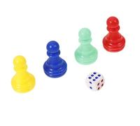 Uonlytech Gioco da Tavolo in Plastica con Pedine Scacchi e Dadi Angolo Tondo per Ludo Serpente e Resistenti e Adatti Tutte le Età