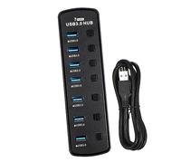 Uonlytech Hub Usb Compatto Porte Con Interruttore e Alimentazione Per Computer Adattatore Usb Multiporta Per Ricarica Dispositivi e Trasferimento Dati Design e Indicatori Led