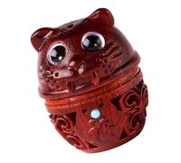 Uonlytech Keychain di bustina di sandalo intagliare la statua della tigre portachiavi per auto arredamento mini portachiavi fabbricazione decorazioni tigre decorazione chiave ciondolo tigre
