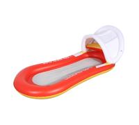 Uonlytech Letto Galleggiante Gonfiabile con Tettoia Rimovibile Amaca Reclinabile in PVC Ecologico con Rete Traspirante Supporto Ergonomico e Schienale Gonfiabile per Piscina e Mare