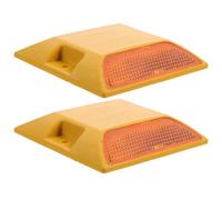 Uonlytech Marcatori Stradali Riflettenti Gialli in Plastica 2 Pezzi per Vialetti e Strade Design di Avviso la Sicurezza dei Conducenti