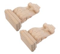 Uonlytech Mensole Decorative in Legno Massello Intagliato a Mano Set 2 Pezzi Mensole per Colonne Romane Applique da Parete per Caminetti e Porte Rifinitura Architettonica Stile Europeo