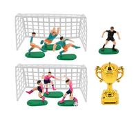 Uonlytech Mini Giocatori di Calcio in Plastica per Casa delle Bambole, Decorazione Torta e Centrotavola, Set di Modelli Minuscoli Portatili per Festa a Tema Calcio Riutilizzabile