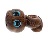 Uonlytech Miniature Snake Figurine Sandalwood Feng Shui Amulet for Prosperity and Luck Zodiac Charm for Year of The Snake Home Decor and Fairy Garden