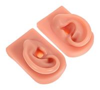 Uonlytech Modelli in Silicone per Piercing Orecchio, Set da 2 Orecchie Realistico Color Pelle Scura, Didattico per Foratura e Formazione Professionale per Medici e Infermieri, Orecchie