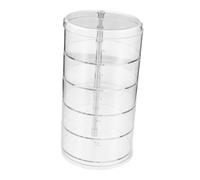 Uonlytech Multi-Tier Rotating Hair Tie Organizer with Dustproof Plastic Display Box Rotatable Desktop Storage Stand for Collectibles And Miniatures