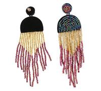 Uonlytech Orecchini Bohemien Handmade con Piccole Sfere Verdi Design Vintage Retrò con Nappe Gioielli Donna Casual e Moda Idee Regalo per Amiche