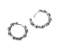 Uonlytech Orecchini Creativi da Uomo in Titanio Leggero Antigraffio, Gioielli Anallergici Design a Giuntura Bambù Hip-hop, Accessori Moda per Adolescenti e Adulti, Idee Regalo