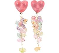 Uonlytech Orecchini D'amore a Cuore Pendenti Perline di Pietra, Bigiotteria Estetica Donna, Design Distintivo per Occasioni Speciali e Uso Quotidiano