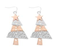 Uonlytech Orecchini Pendenti Natalizi Lunghi in Lega a Due Albero di Natale e Campanellino Gioielli per Feste di Capodanno e Ringraziamento Accessorio Elegante per Donne