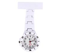 Uonlytech Orologio da Infermiera Donna Clip in Metallo Bianco, Quadrante Grande e Basso Consumo, per Ospedale e Controllo Gocce