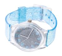 Uonlytech Orologio da Polso al Quarzo Trasparente Blu per Bambini Cinturino Regolabile, Orologio alla Moda Splendente per Ragazze, Decorazione del Polso per Scuola e Festa