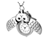 Uonlytech Orologio da Tasca Animale Notturno Retrò Argento Design Creativo con Dettagli Delicati Regalo per Famiglia e Amici Resistente e Facile da Leggere