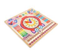 Uonlytech Orologio Didattico in Legno Forma di Gufo con Calendario Stagioni e Temperatura Giocattolo Educativo per Imparare Leggere e Cognizione del Colori Vivaci e Resistente