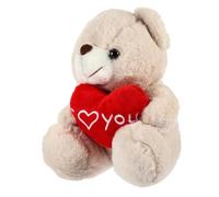 Uonlytech Orso di Peluche Abbraccio Cuore Beige Morbido e Durevole Decorazione e Cuscino Unico per Regalo Compleanno e Festa degli Innamorati