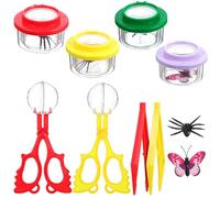 Uonlytech Osservazione Insetti con Barattolo Ingranditore Trasparente Pinzette e Clip Kit Completo per Studio e Raccolta Interattiva per Scuola