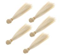 Uonlytech Parrucche Finte 5 Pezzi 15cm Chioma Lisci Resistenti al Calore per Decorazioni Fai da Te Adolescenti Artigianato Creativo Personalizzazione Modellini