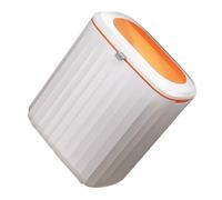 Uonlytech Pattumiera da Cucina a Parete 8l con Coperchio Scorrevole in Plastica Arancione, Cestino la Spazzatura Domestica Sospeso con Ganci Adesivi, Contenitore per Rifiuti Organici