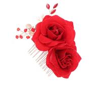 Uonlytech Pettine per Chioma da Sposa Rose Decorative Simulate, Copricapo Floreale Elegante in Stile Naturale, Accessorio per Acconciature da Matrimonio, Cena e Ballo