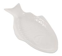 Uonlytech Piatto da Portata in Ceramica Forma di Pesce 28 Cm Bianco, Vassoio Creativo per Snack e Antipasti, Piatto da Torta Versatile per Ristorazione e Intrattenimento in Casa