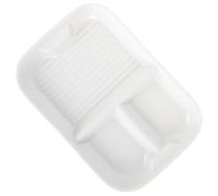Uonlytech Piatto Rettangolare in Ceramica Diviso Sezioni Design Compartment per Evitare Mischiare Cibi per Colazione e Pranzi Casalinghi Resistente e Decorativo in Bianco