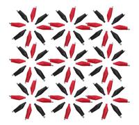 Uonlytech Pinze Coccodrillo Isolate 48 Pezzi Rosso e Nero Morsetti Resistenti per Prove Elettriche e Avviamento Emergenza