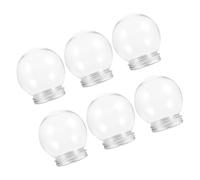 Uonlytech Plastic Snow Globe Trasparente, Set da 6, 150 ml, Tappo a Vite, per Creazioni Natalizie Fai da Te