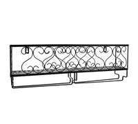 Uonlytech Porta Bicchieri da Vino in Ferro da Parete Nero Supporto Robusto per Bottiglie e Calici Organizer Compatto per Cucina e Bar Design Semplice e Facile da Pulire