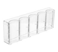 Uonlytech Porta Fiches da Poker Trasparente in Acrilico Resistente, Vassoio Compatto a 5 Scomparti per Uso Domestico e Portatile, Scatola Multifunzionale per Fiches e Piccoli Oggetti