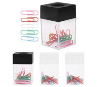 Uonlytech Porta Graffette Magnetico Quadrato 4 Pezzi Distributore Separato di Fermagli, Organizer Compatto per Scrivania Ufficio e Scuola, Contenitore Resistente e Salvaspazio