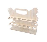 Uonlytech Porta Uova in Legno Contenitore Per Uova Due Strati Portauova Forma Di Gallina Da Cucina Impilabile e Organizzatore