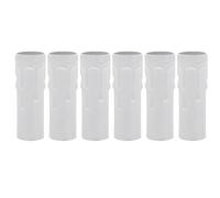 Uonlytech Portalampada E14, 6 pezzi, copribase per candela, in ferro, copertura per candela, manicotti a goccia, base di candelabro, lampadario, attacco per E14, 25 x 80 mm