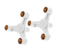 Uonlytech Portalampada E27 Tripla Testa Adattatore da Soffitto Isolato Resistente al Calore per LED e Lampade a Risparmio Energetico, Supporto Conversione Luce 2 Pezzi per Casa e Ufficio