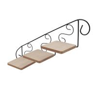 Uonlytech Portavasi da Parete in Ferro a Forma di Scala, Supporto per Vaso di Fiori da Interno ed Esterno, Mensola Decorativa per Balcone e Casa, Porta Piante Multifunzionale, Nero