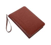 Uonlytech Portfolio Binder Portafoglio con Cerniera in Pelle Artificiale Marrone, per Riporre Penne e Memo Notes, per Riunioni di Lavoro e Prendere Appunti