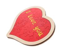 Uonlytech Puzzle in Legno Forma di Cuore Rosso per Festa degli Innamorati e Matrimoni Decorazione Romantica per Anniversari Tavola Puzzle Facile da Trasportare e Usare