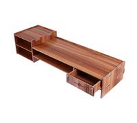 Uonlytech Rialzo Monitor da Scrivania con Cassetto Organizer Ergonomico di Ciliegio per Sollevare Schermo e Ottimizzare Spazio Design Semplice e Pratico Multi-Funzionale e Resistente