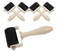 Uonlytech Rullo per Stampa 5 Pezzi Brayer di Plastica per Incisione e Stampa a Rilievo per Impugnatura Ergonomica e Rullo Inchiostratore Liscio per Forniture Artistiche