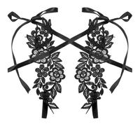 Uonlytech Sandali a Piedi Nudi da Donna in Pizzo Nero Lacci alla Caviglia Cavigliera Decorativa Leggera e Traspirante Sandali Estivi per Ragazza e Occasioni Speciali