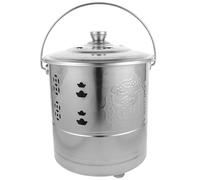 Uonlytech Secchio Brucia Carta in Acciaio Resistente senza Interno Inceneritore Domestico Compatto per Denaro e Offerte Uso in Giardino e Tempio Apertura Ampia e Durevole