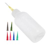 Uonlytech Set 1 Flacone Comprimibile da 50 Ml per Smalto Ceramica 7 Punte di Precisione Bottiglie Applicatore ad Ago per Decorazione Artigianale Utensili Portatili per Ceramica e