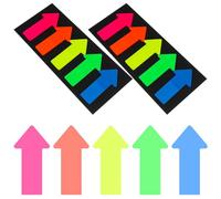 Uonlytech Set 10 Adesivi a Freccia Riattaccabili per Indice e Segnalibri di Pagina, Accessori la Lettura e Cancelleria, Etichette Indice Classificate per Studenti e Ufficio, Compatte