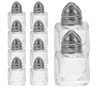 Uonlytech Set 10 Pezzi Porta Condimenti Mini Portatile in Vetro Coperchio e Design a Fori per Dosaggio Controllato per Cucina e Cottura