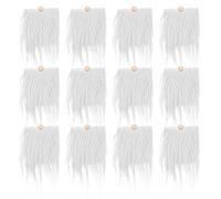 Uonlytech Set 12 Barbe da Folletto Fai da Te in Pelliccia Sintetica Bianca, Accessori Artigianali per Decorazioni Natalizie e Feste, Barba Soffice Fatta a Mano per Lavoretti Creativi