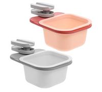 Uonlytech Set 2 Cestini Rotanti da Tavolo in ABS Portaoggetti Multifunzionale Clip Piccolo Contenitore Girevole per Rifiuti e Articoli Vari per Casa e Ufficio