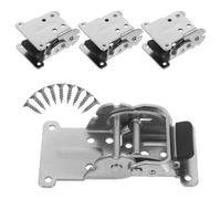 Uonlytech Set 4 Cerniera di Bloccaggio Tavolo in Acciaio Inossidabile Staffa Pieghevole a Molla 0/90/180° per Gambe Tavoli e Assi Letto Supporto Pesante per Casa Viti Incluse