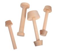 Uonlytech Set 4 Stampi per Crostate in Legno a Doppia Testa, Pressino per Pasta Frolla Impugnatura Ergonomica, Resistente alle Alte Temperature, per Cottura di Dolci e Crostate Fai da Te