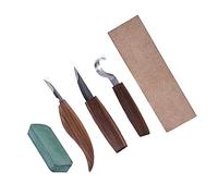 Uonlytech Set 5 Pezzi Coltelli da Intaglio in Legno e Acciaio Inossidabile con Impugnatura Antiscivolo per Principianti, Strumenti Facili da Usare per Intaglio su Carta e Pino in Lavori