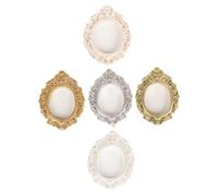Uonlytech Set 5 Pezzi Mini Cornici per Foto Ovali in Resina Vintage Cornice per Foto Fai da Te per Micro Paesaggi Decorazioni per la Casa in Resina Colori Misti Dimensioni Compatte