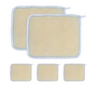 Uonlytech Set 5 Pezzi Panni da Bagno in Nylon Blu Esfolianti per Viso e Corpo Asciugamani da Doccia Morbidi ad Asciugatura Rapida per Bagno